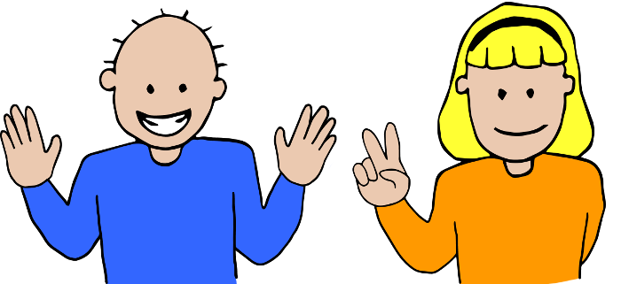 Image d'une personne montrant dix doigts et d'une autre personne montrant deux doigts.