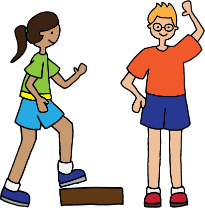 Cartoon kids exercising