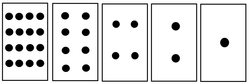 All five white binary cards are shown.